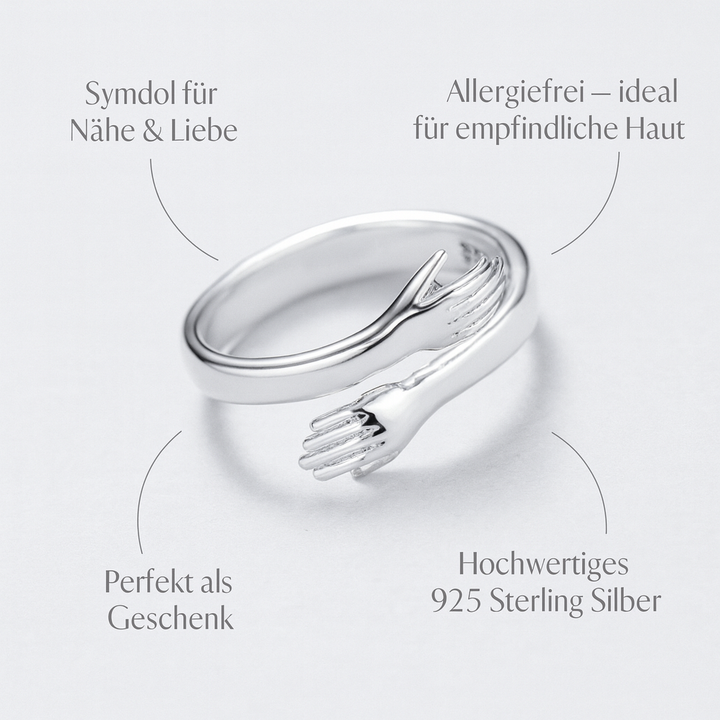 Petra - Anillo ajustable de plata Cuddle