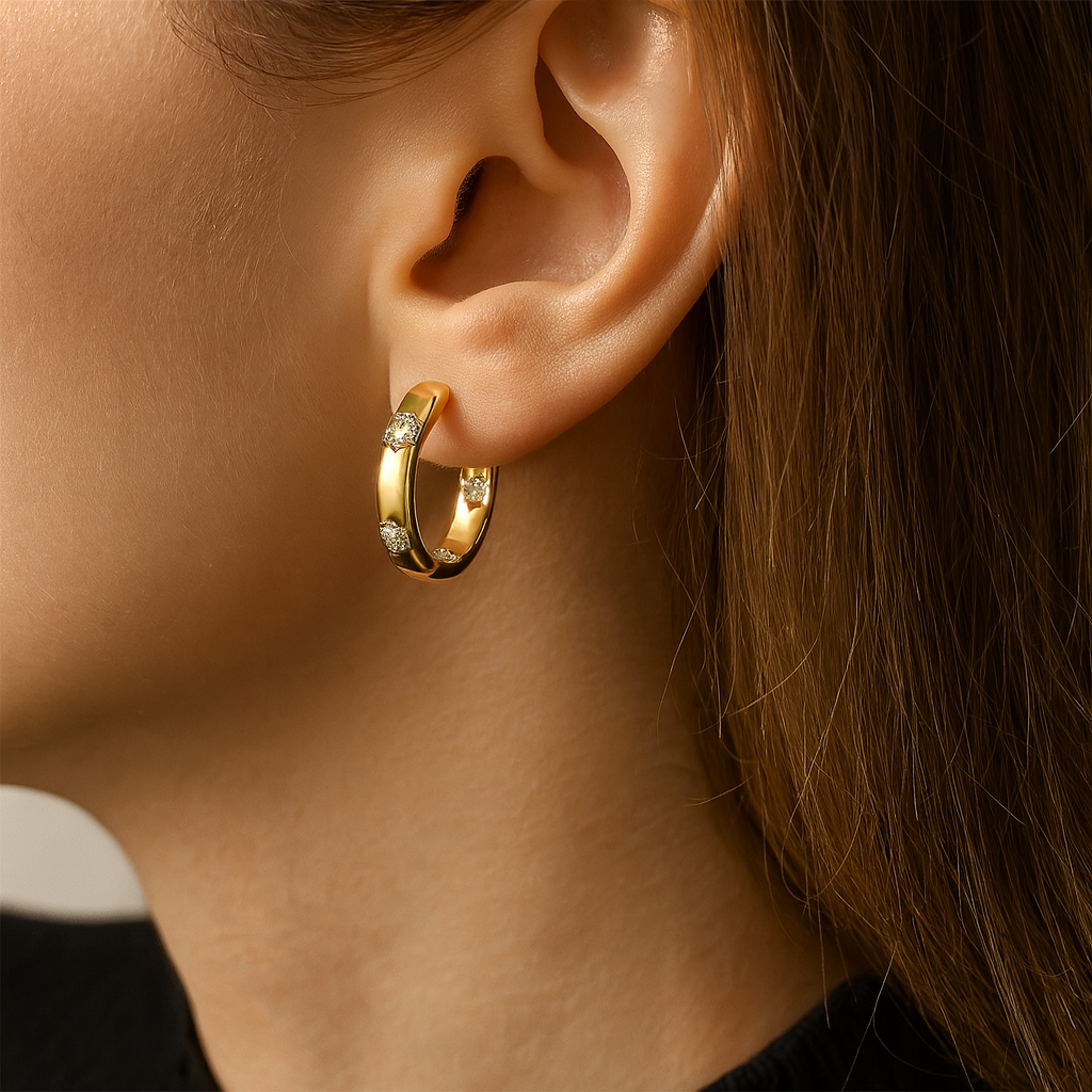 Aurelie - Pendientes de flores dorados vintage