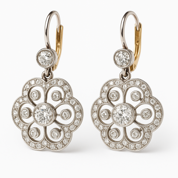 Magdaléna - Pendientes de mandala de cristal vintage