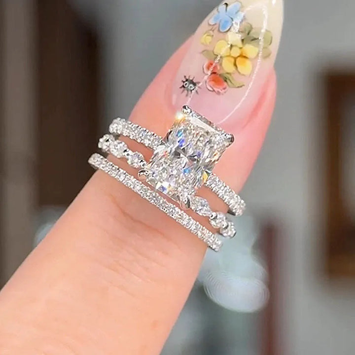 Conjunto de anillos de boda Jaily de 3 piezas