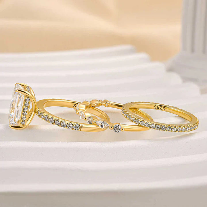 Conjunto de anillos de boda Jaily de 3 piezas