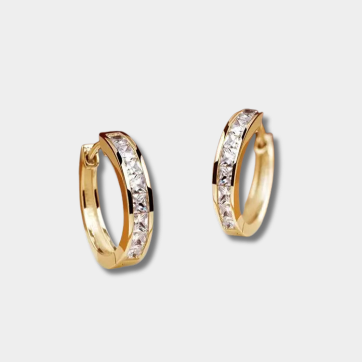 Pavlína - Pendientes elegantes dorados y cristal