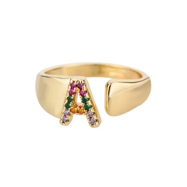 A - Anillo inicial de acero inoxidable dorado