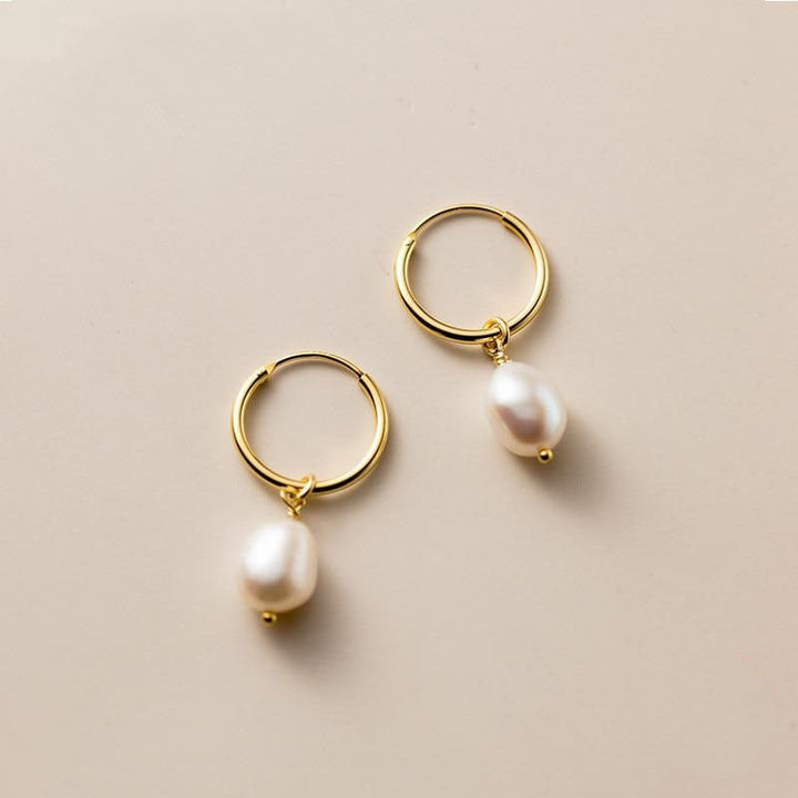 Elisa-Marie – Pendientes de oro con colgante de perla.
