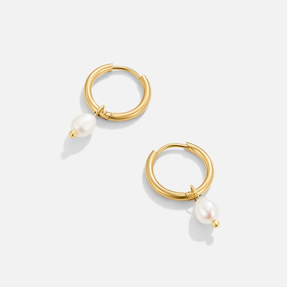Elisa-Marie – Pendientes de oro con colgante de perla.