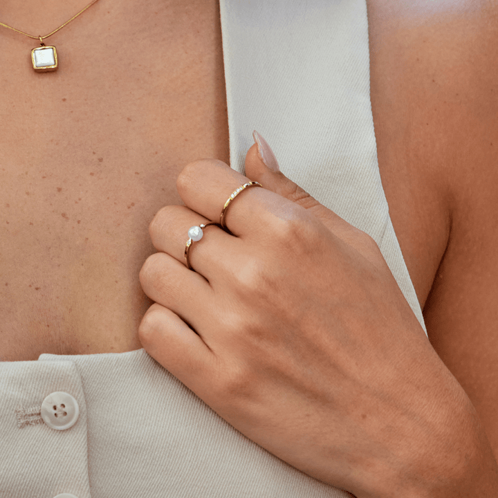 Anillo de perla de perlas de agua dulce