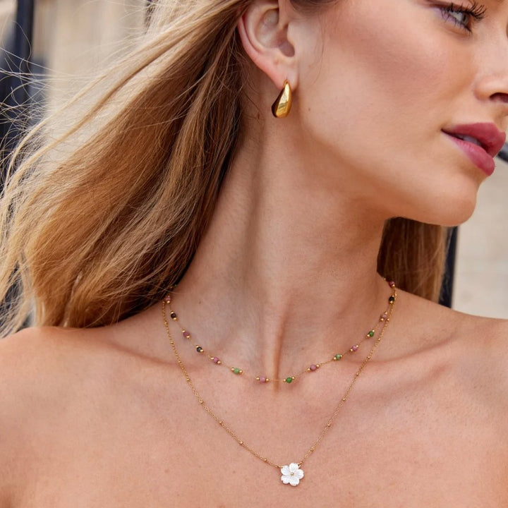 Jana – Collar doble con colgante redondo.